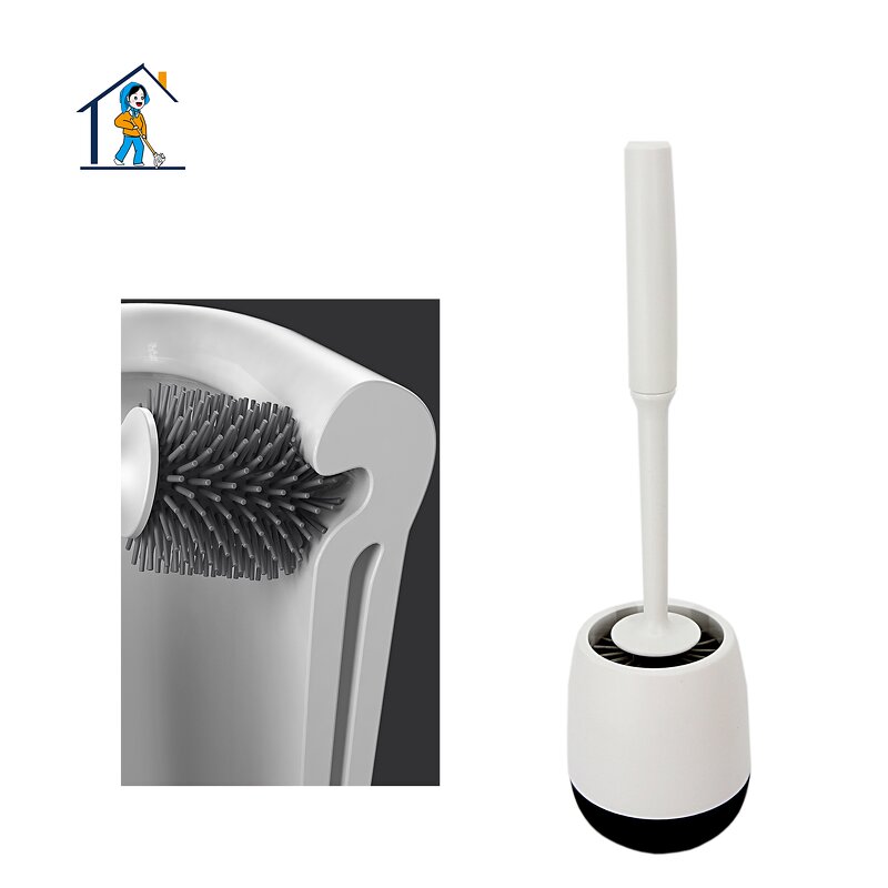 Toilet Brush - TPR Silicone round Scrub with Holder Soft Plastic 1pc/Inner Box