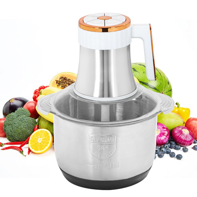 Electric Chopper - 2L Stainless Steel Food Slicer Vegetable Cutter Meat Grinder