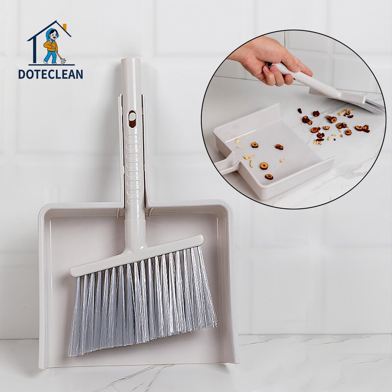 Table Cleaning Brush Set - PET Broom Head Dustpan for Kitchen
