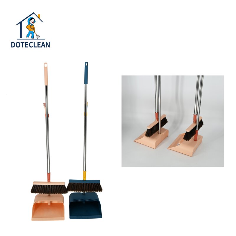 Dustpan & Brooms Set - 2025 New Wind Proof Plastic Upright Long Connected Handle