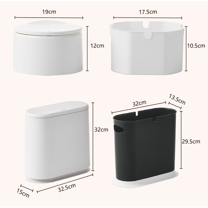 Garbage Bin - Press Type High Appearance Large Capacity Cartoon with Cover