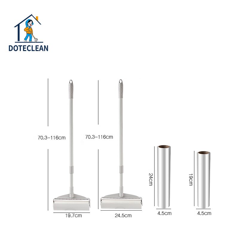 Floor Lint Rollers - Tear Type Detachable with Dust Proof Shell Longer Handle