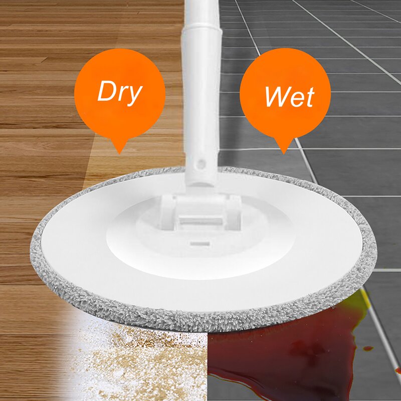 Flat Mop Bucket - 360 Rotate Spin Magic Wet & Dry Floor Cleaning Water Separated