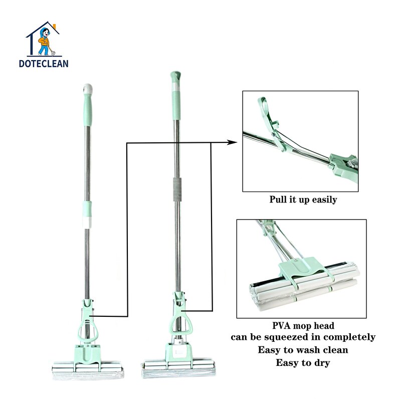 PVA Mop - Cheapest Rolling and Self Squeeze 27cm with 1 Mophead Handle Switch