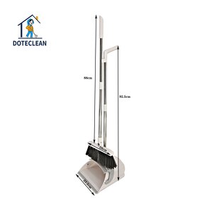 Broom Dustpan Set - Household Windproof Vertical Standing Design PET Material