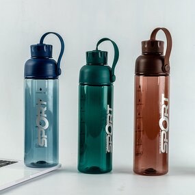 Sports Water Bottle - Fashion Simple Plastic Cup Large Capacity Outdoor Portable