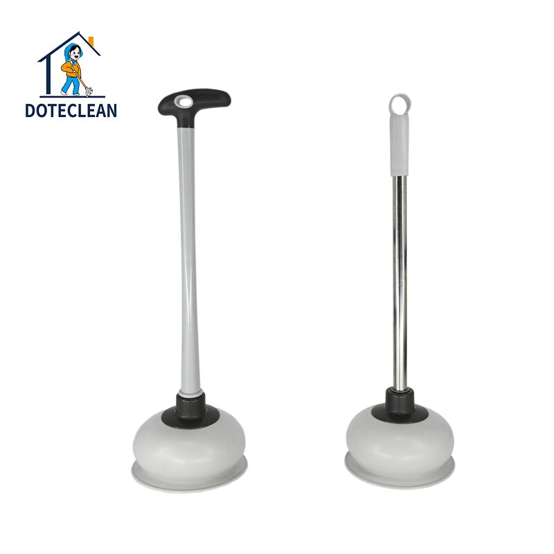 Toilet Plunger - Long Handle Stainless Steel Rod Rubber Head for Bathroom Kitchen