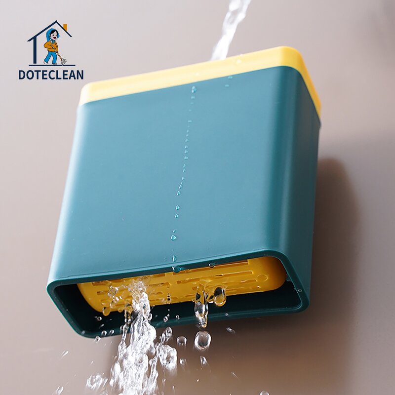 Toilet Brush - Wall-Mounted Quick Drying Holder Water Leak Proof Base TPR Head