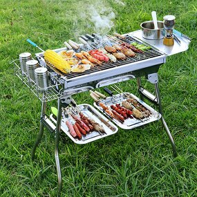 BBQ Barbecue Grills - Stainless Steel High Quality Blacking Outdoor Garden