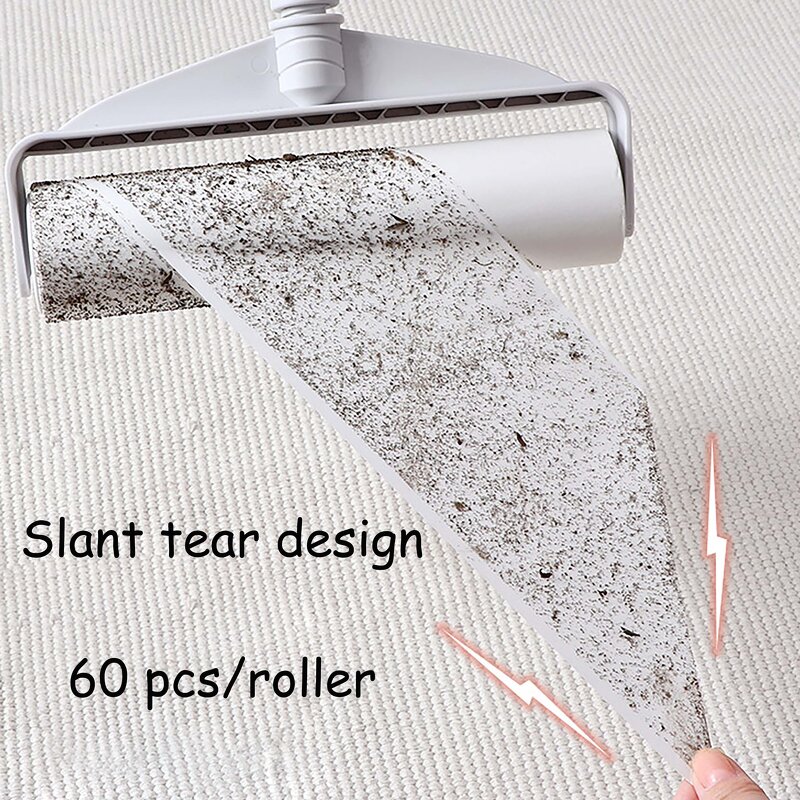 Floor Lint Rollers - Tear Type Detachable with Dust Proof Shell Longer Handle