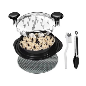 Meat Shredder Tool - High Quality Portable Plastic & PP with Transparent Anti-Slip Lid