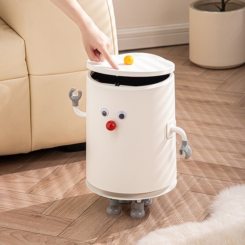 Garbage Bin - Press Type High Appearance Large Capacity Cartoon with Cover