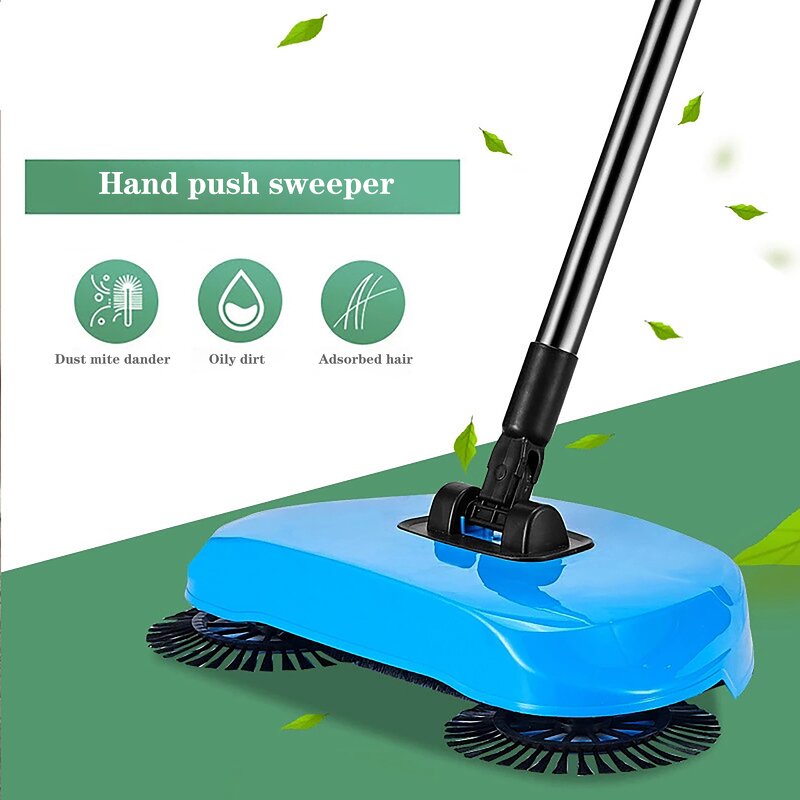 Floor Clean Sweeper - Household Cleaning Tool Hand-pushed Long Handle 360 Rotating