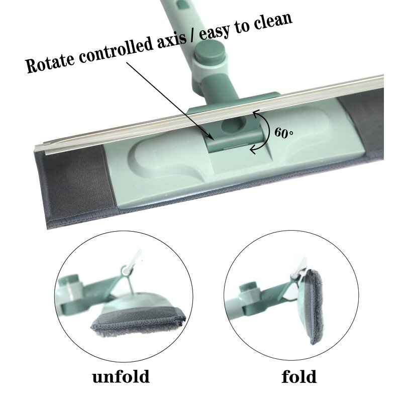 Window Squeegee - Telescopic Rubber Wiper Stainless Steel Handle