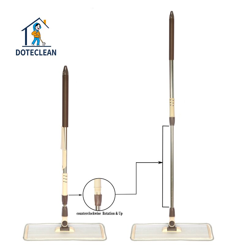 Floor Cleaner - 65cm Professional Aluminum Frame Dry Refill Flat Mop Telescopic