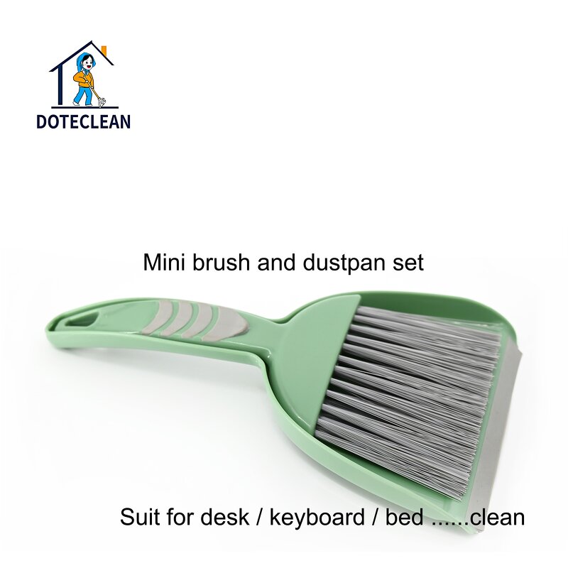 Mini Desktop Dustpan Set - Bristle with Brush Scrubber for Table Keyboard