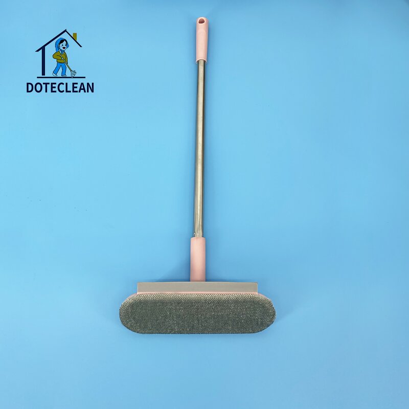 Window Wiper - Stainless Steel Handle Cleaning Cloth Squeegee with Rubber Blade