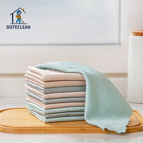 Microfiber Cleaning Cloth - Super Absorbent Soft Family Glass Stain Removing Fish Scale