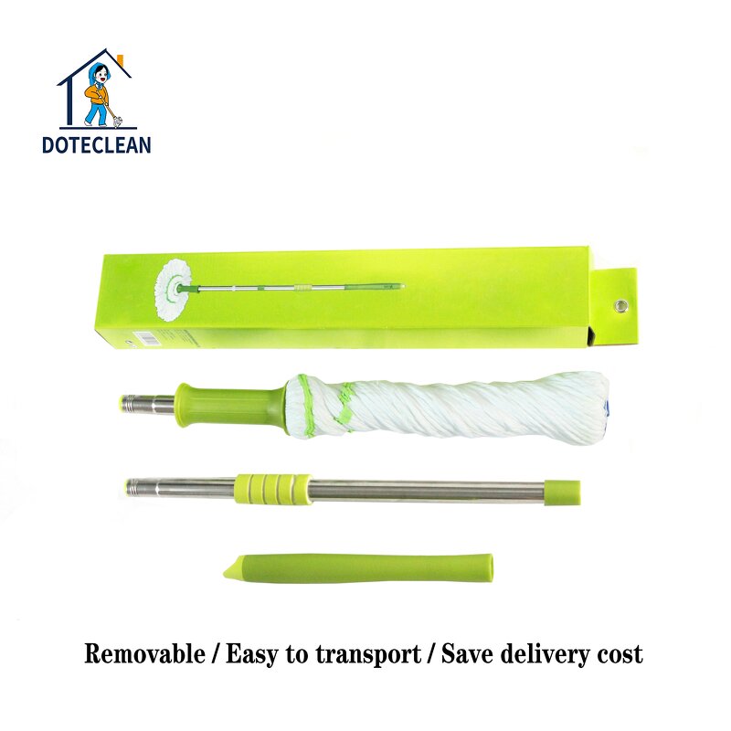 Flat Dust Mop - 360 Spin Stainless Steel Rod Hands-Free Triangle Home Cleaning