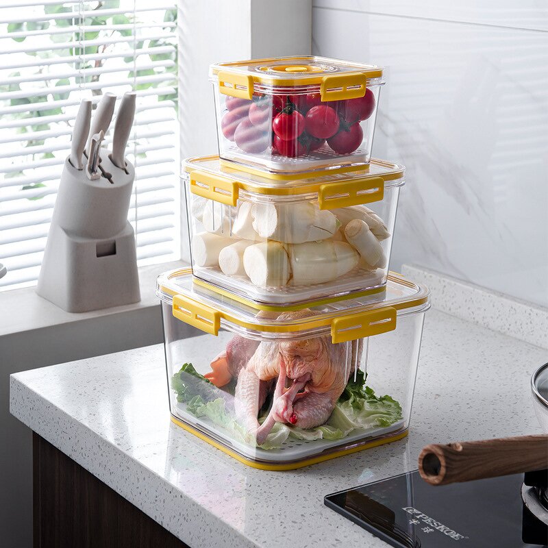 Storage Container - Multi Functional for Freshness Preservation PET Plastic Kitchen