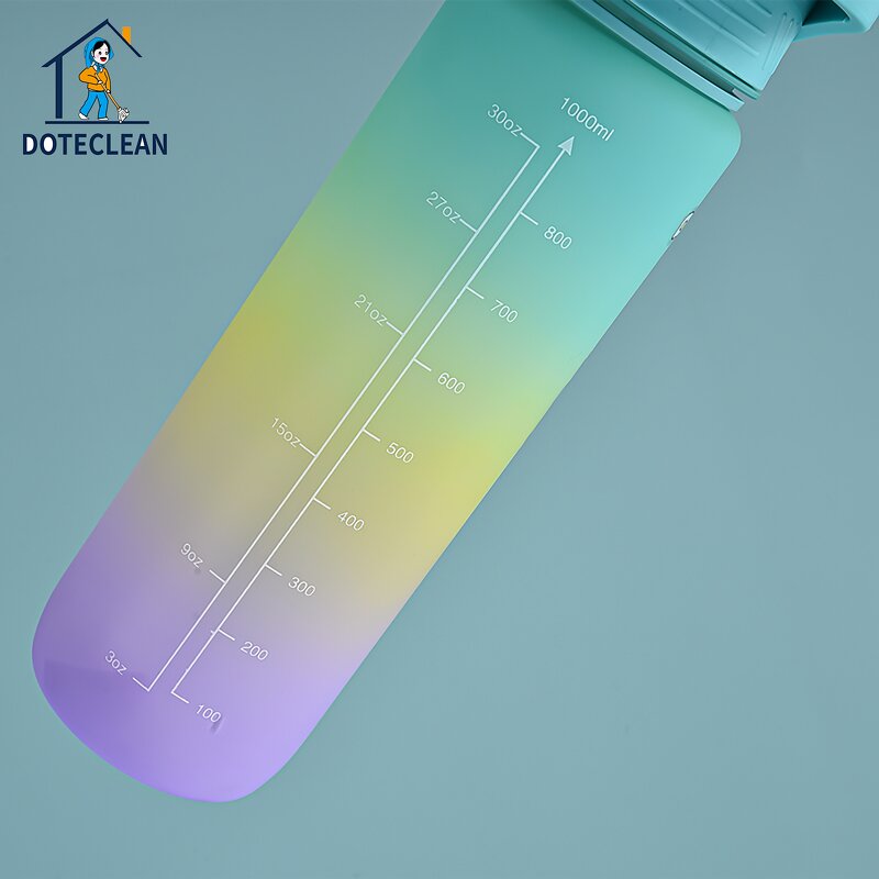 Water Bottle - 1100ml Large Capacity Plastic Color Gradient Sports Travel