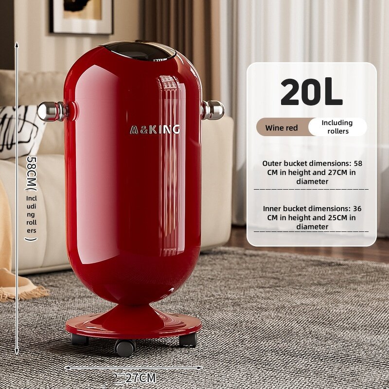 Garbage Bin - High-end Feel Thick Large Capacity with Wheel Flip Cover