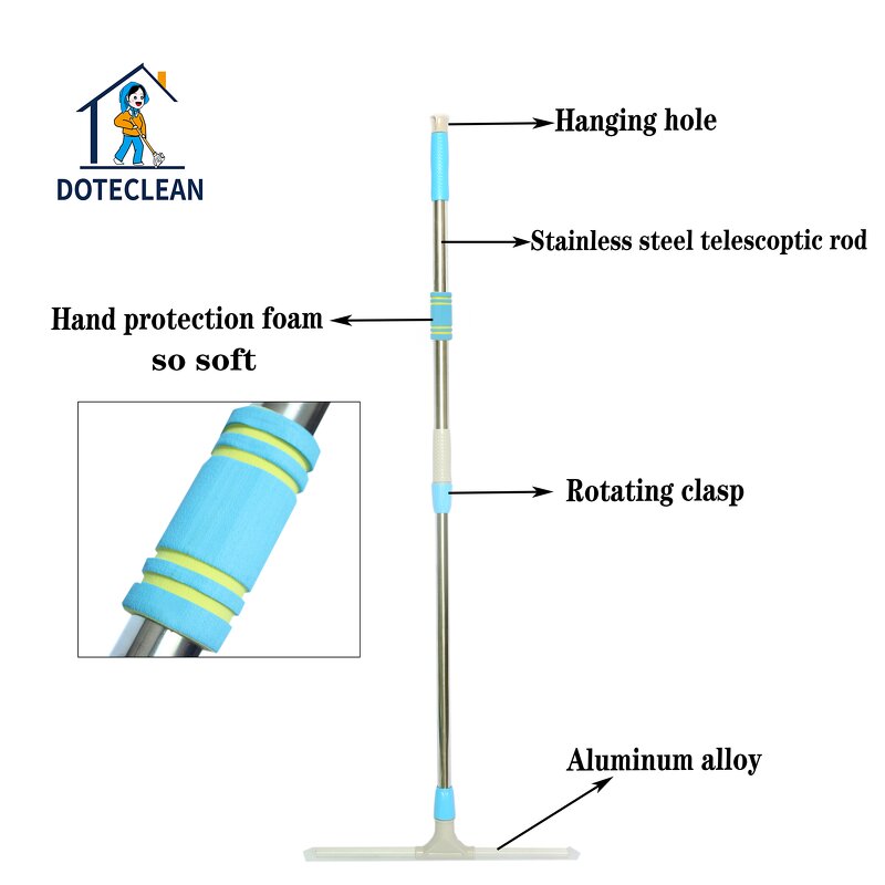 Window Squeegee - Telescopic Window Glass Mirror Car Cleaning Rubber Wiper 50cm