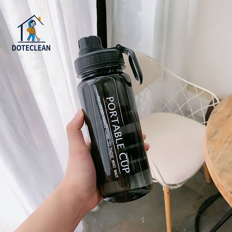 Sports Water Bottle - 600ml Clear Tritan BPA-Free Gym Drinking Mobile Phone Bracket