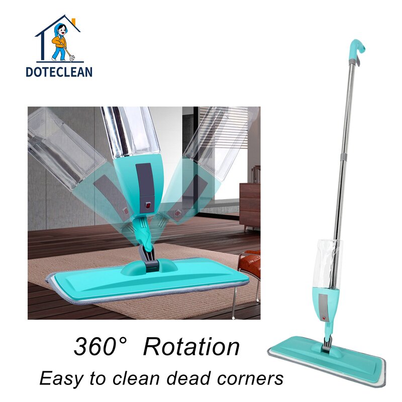 Microfiber Flat Mop - Hands Free Magic Water Spray 360 Rotary Head for Floor Window
