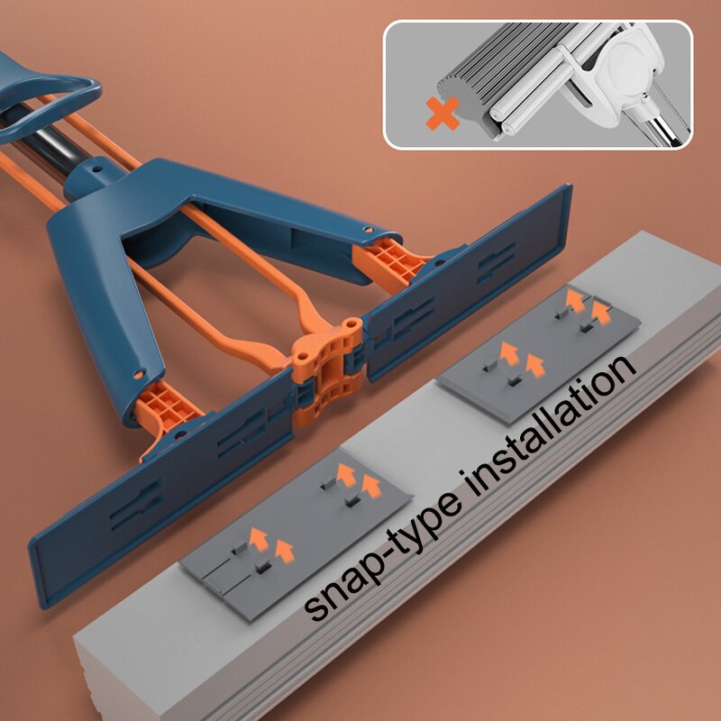 PVA Mop - 360 Foldable Sponge Self Cleaning Hand Free Floor Squeeze 33cm