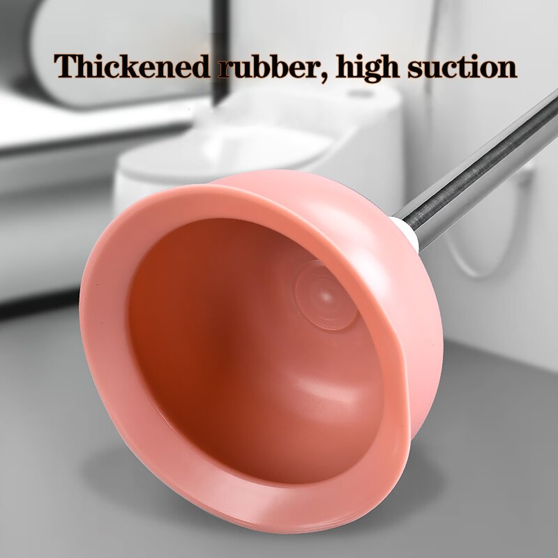 Toilet Plunger - Stainless Steel with Rubber Cup for Bathroom and Kitchen