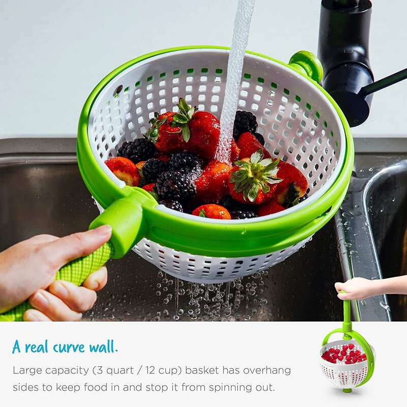 Rotary Dryer - Kitchen Vegetable Cleaner Centrifugal Water Drain Basket