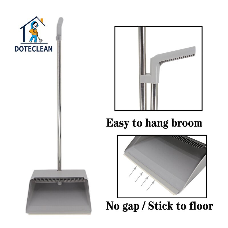 Broom and Dustpan Set - Durable PET Material Folding with Comfortable Handle