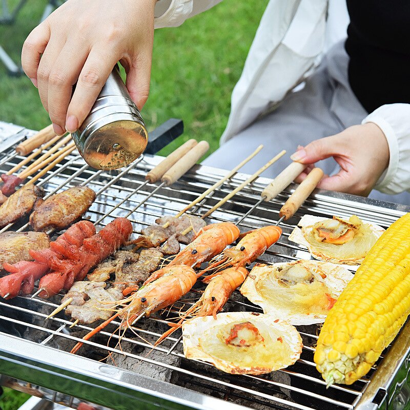 BBQ Grill - Outdoor Portable Folding Thicken Charcoal with Stainless Steel Mesh