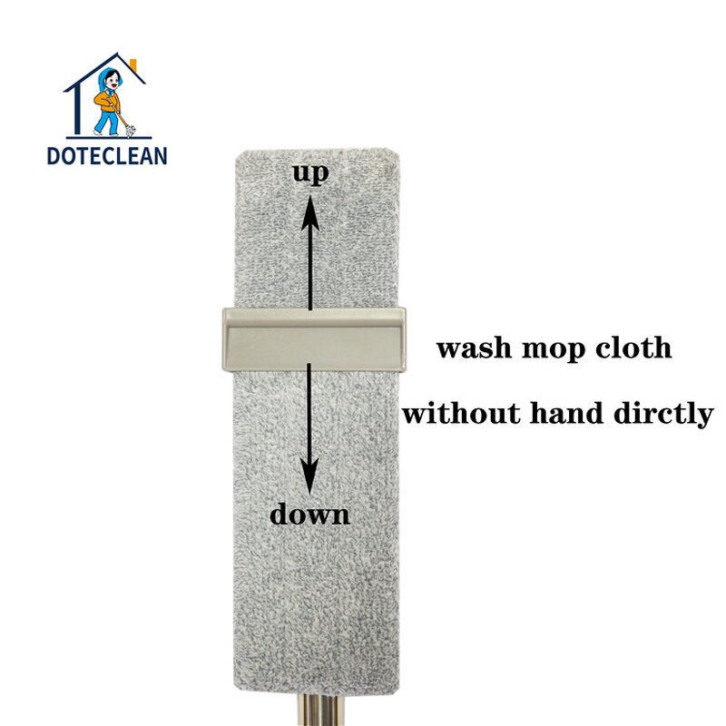 Flat Mop - Hand Free Easy Use Magic Self-washed with 2pc Microfiber Cloth