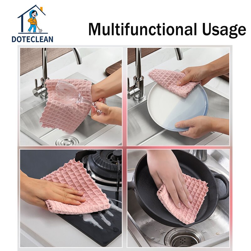 Microfiber Kitchen Cleaning Cloth - Thickened Multifunctional Multi-Color Lockstitch