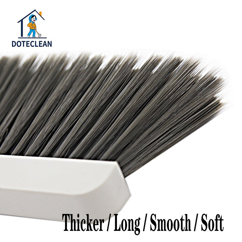 Broom Dustpan Set - Magnetic Suction Standing Stainless Steel Floor Cleaning PET