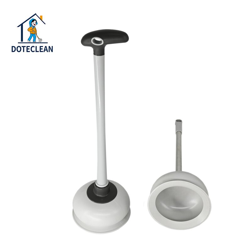 Toilet Plunger - Long Handle Stainless Steel Rod Rubber Head for Bathroom Kitchen