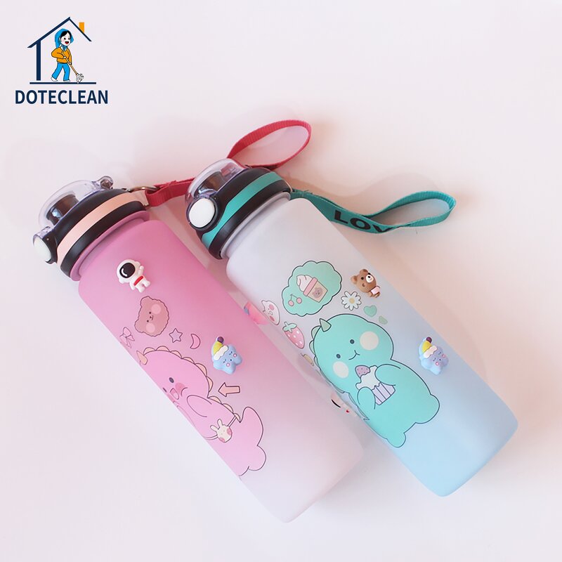 Water Bottle - Plastic Color Gradient Large Capacity 1000ml for Camp School Outdoor