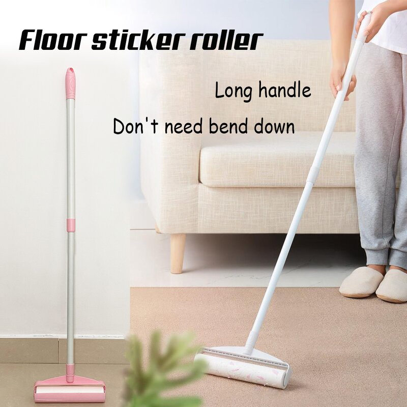Floor Lint Rollers - Tear Type Detachable with Dust Proof Shell Longer Handle