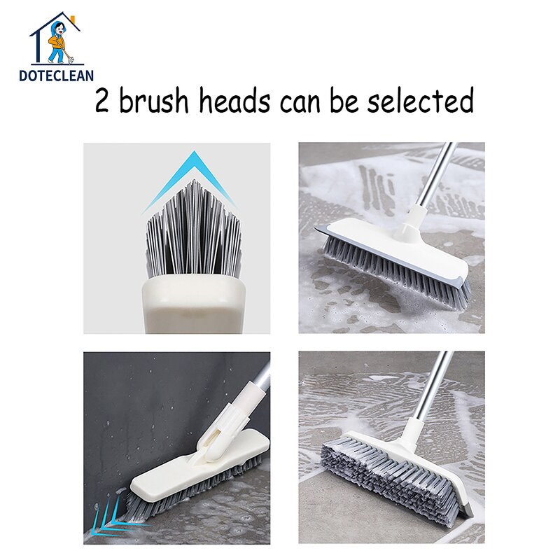 Floor Cleaning Brush - Long Connected Handle Bristle Wall Gap Dead Corners