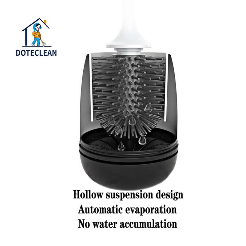 Toilet Brush - TPR Silicone round Scrub with Holder Soft Plastic 1pc/Inner Box