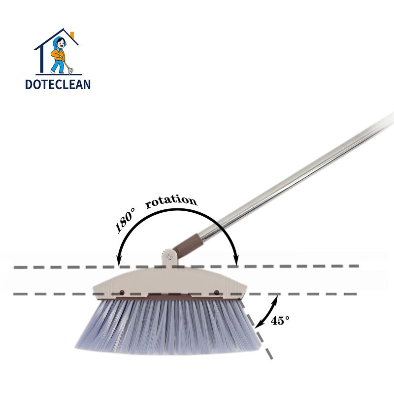Broom and Dustpan Set - Durable PET Material with Comfortable Handle Sweeping Tooth