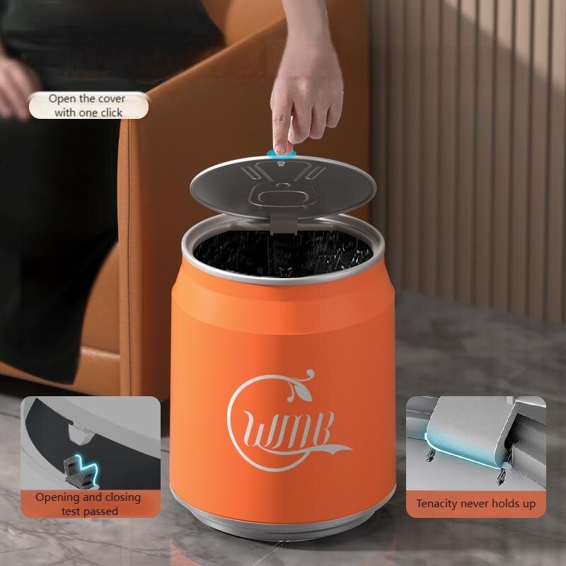 PP Storage Bucket - Double-Layer Large Cola Trash Can with Cover & Wheels