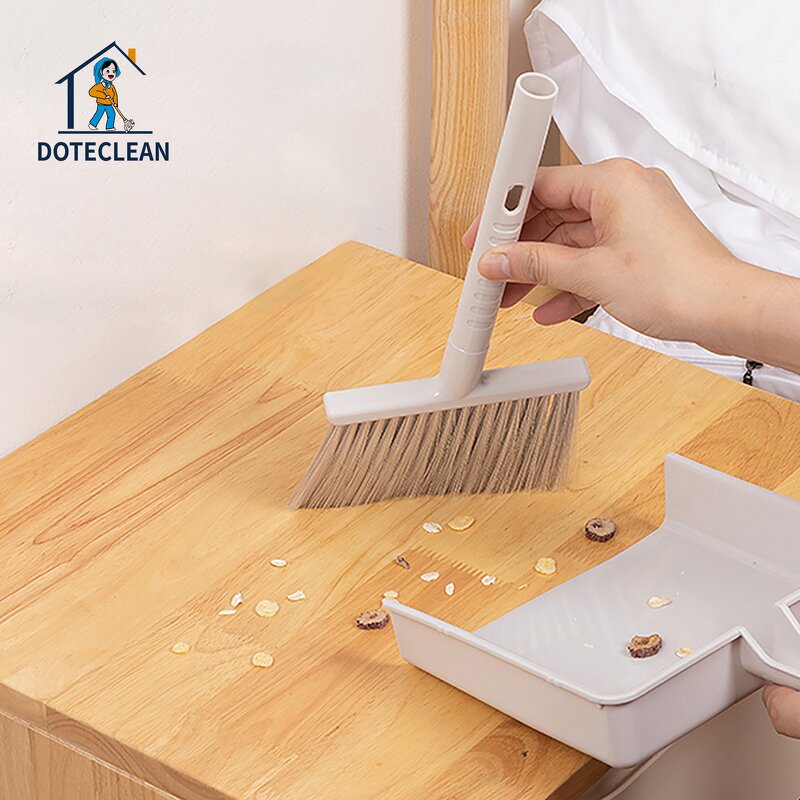 Table Cleaning Brush Set - PET Broom Head Dustpan for Kitchen