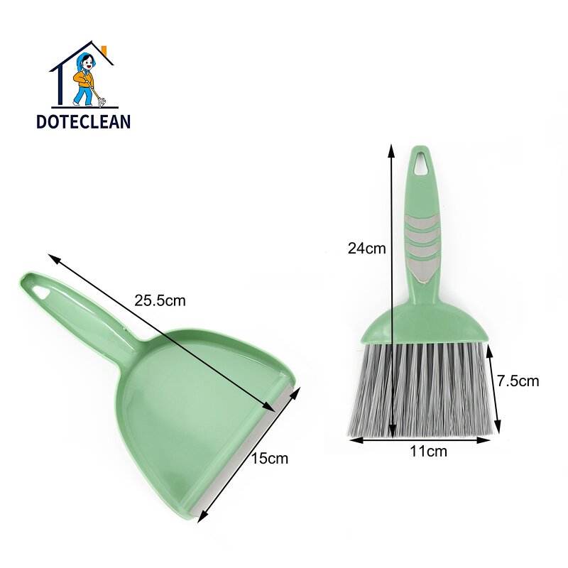 Mini Desktop Dustpan Set - Bristle with Brush Scrubber for Table Keyboard