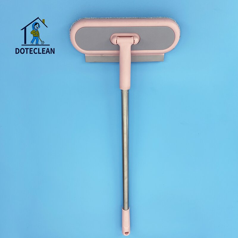 Window Wiper - Stainless Steel Handle Cleaning Cloth Squeegee with Rubber Blade