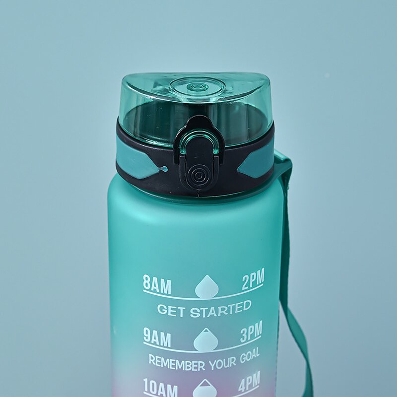 Sports Water Bottle - 1000ml Large Capacity Modern Design Color Gradient