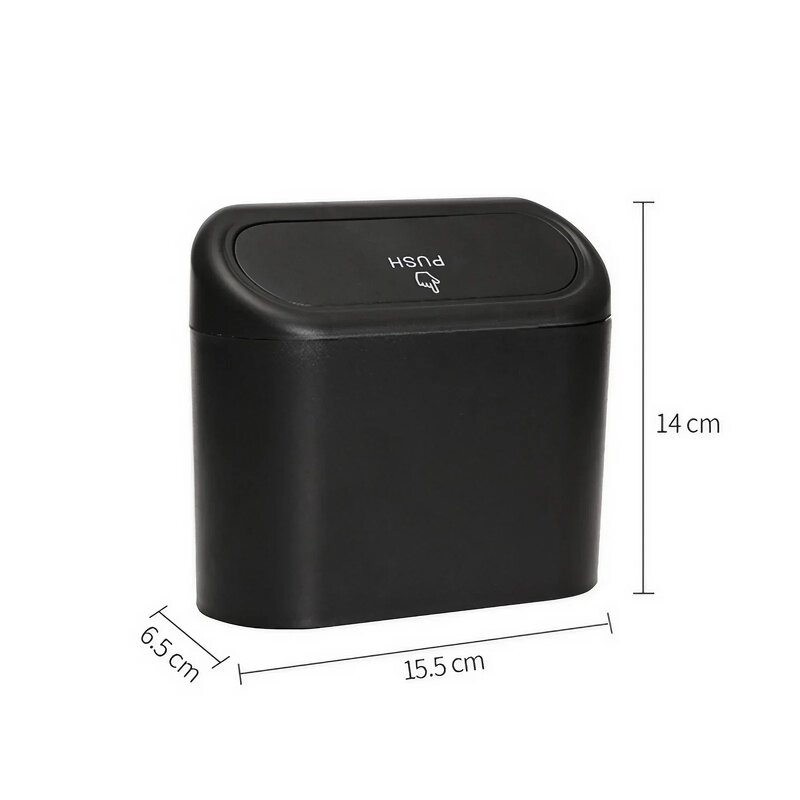 Mini Trash Can - 1L ABS with Lid Car Interior Storage Box & Trash Bag