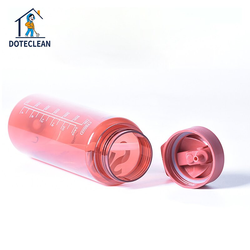 Water Bottle - 750ml PP Plastic with Straw Colorful Portable Outdoor Sports